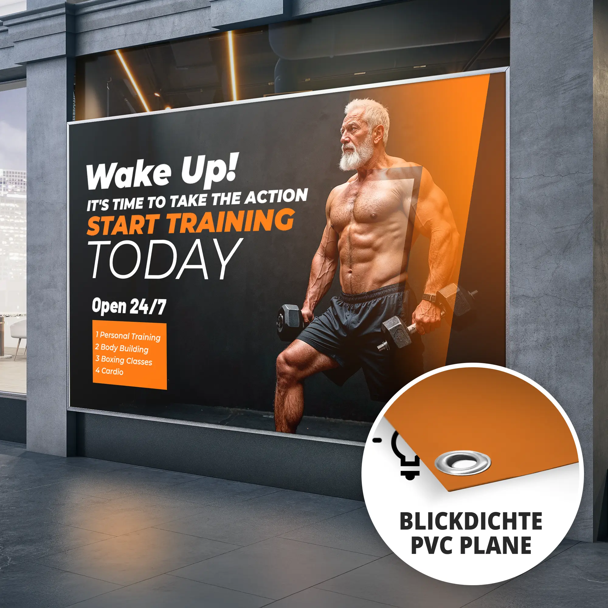 Werbebanner lichtundurchlässig